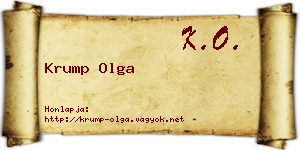 Krump Olga névjegykártya